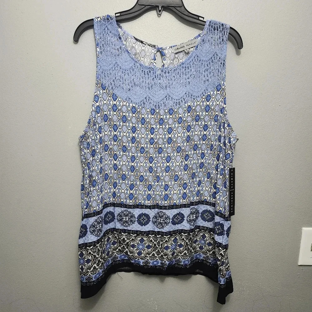 Absolutely famous women's tank top size XL blue new with tags